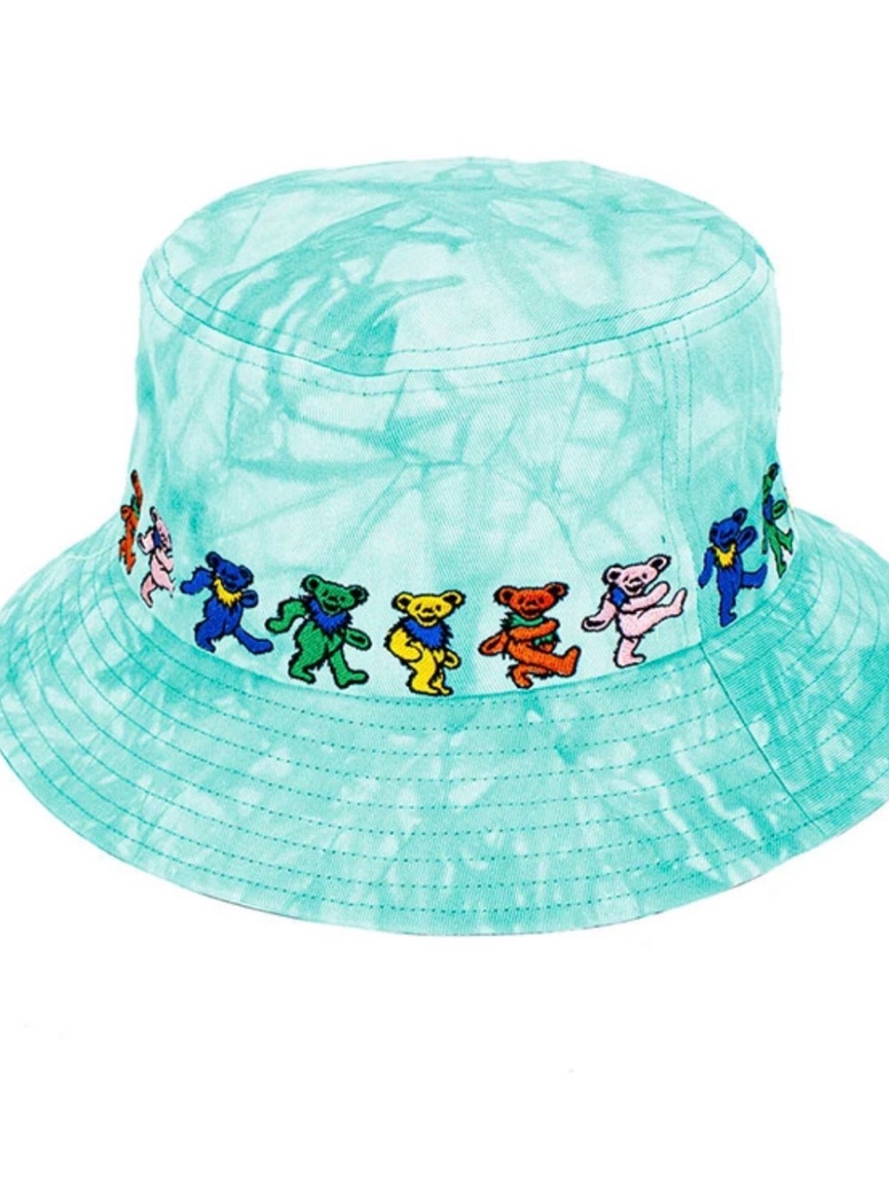 Dancin Bear Tie-Dye Green Bucket Hat